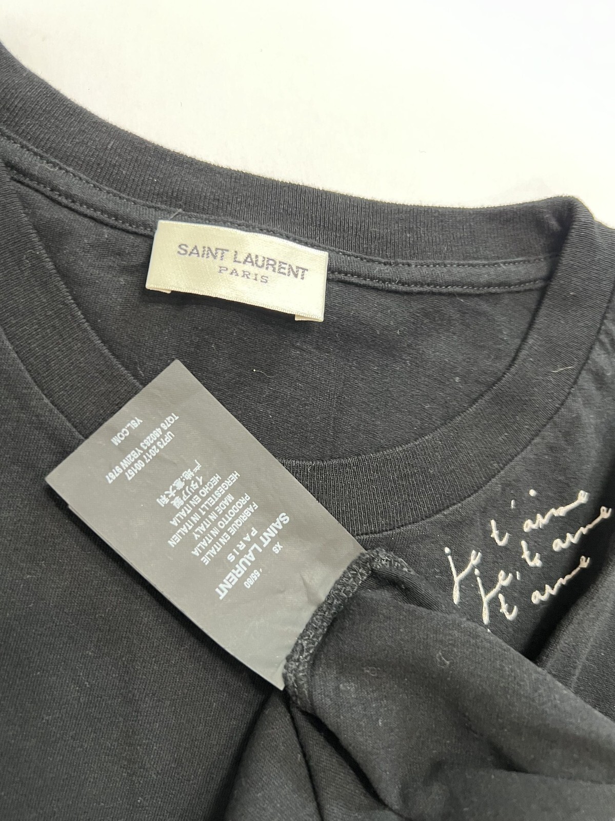 T shirt Saint Laurent Je T'Aime nera