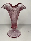 Fenton Art Glass Empress Rose Daffodil Vase 2001 / Small Chip On Base