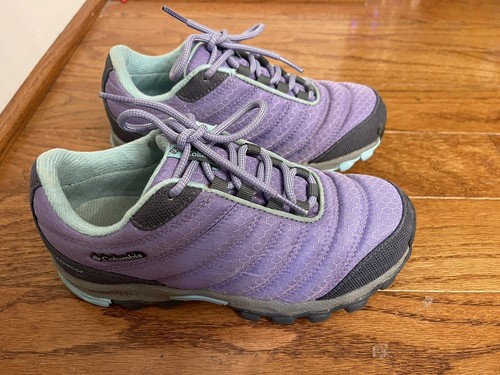 Columbia Big Kid Unisex Omni-Grip Impermeable Púrpura Tenis Zapatos Talla 2 - Imagen 2 de 4
