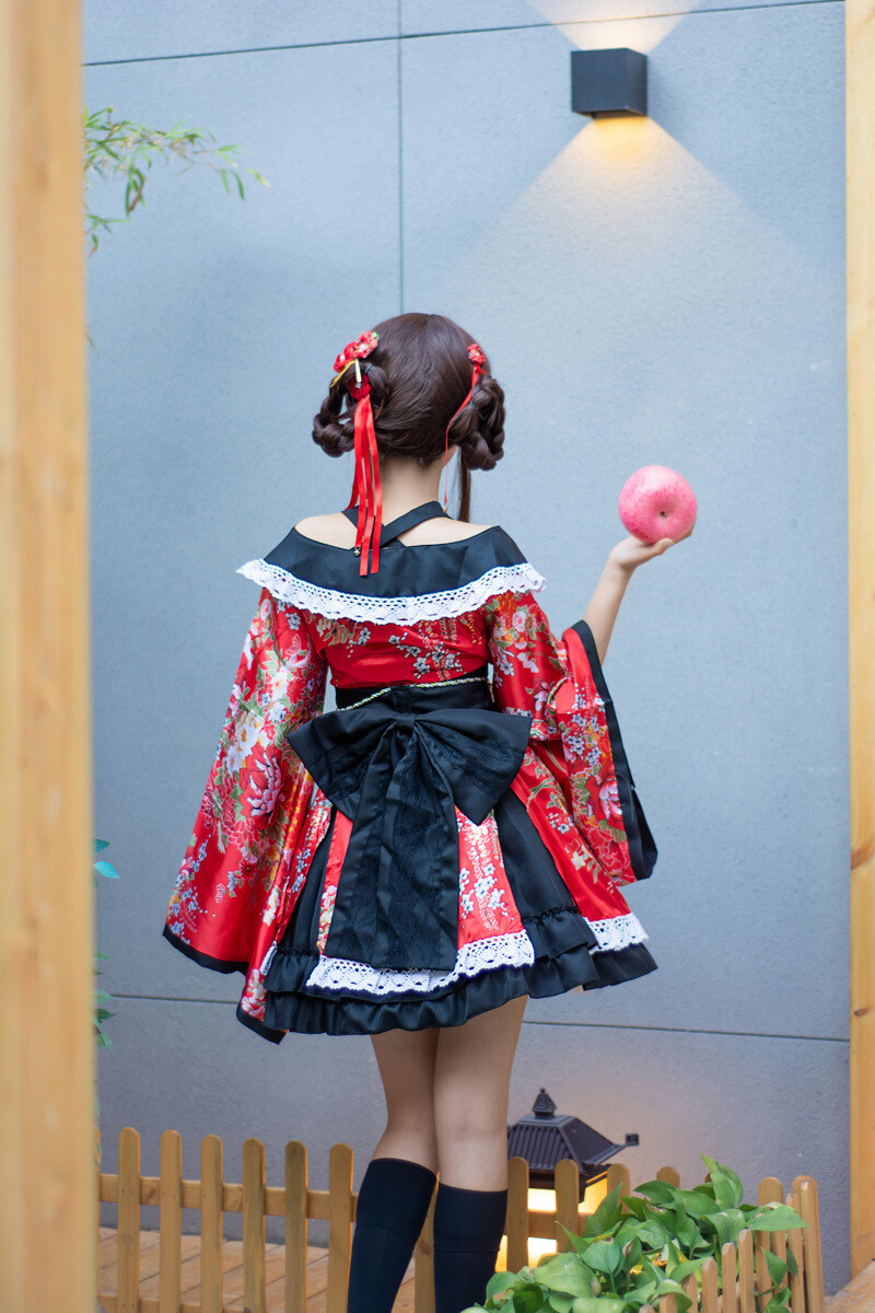 japanese dress short Choir Fake Collar Short Sleeves Lace Jirai Kei Japanese Dress Set 2 Colors