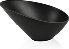 Salad Bowls Bamboo Fiber Compostable Elegant Black Serving Angled Bowls 4 Pack