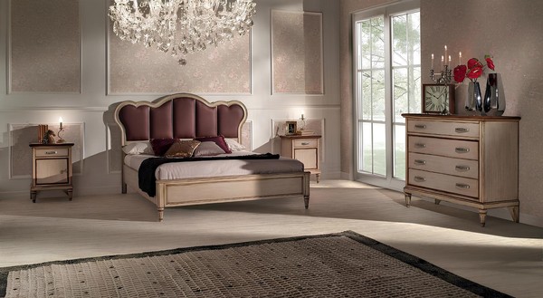 Bett Nachttisch Kommode Schlafzimmer Set Design Klassisch Luxus Betten Neu-image