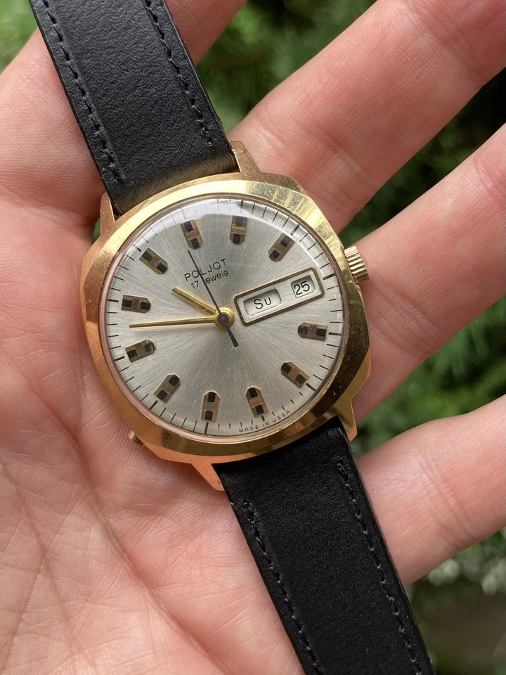 POLJOT Bumblebee 36,5mm | Day Date | 2628.H | Soviet Watch | Vintage 80's - Bild 3 von 4