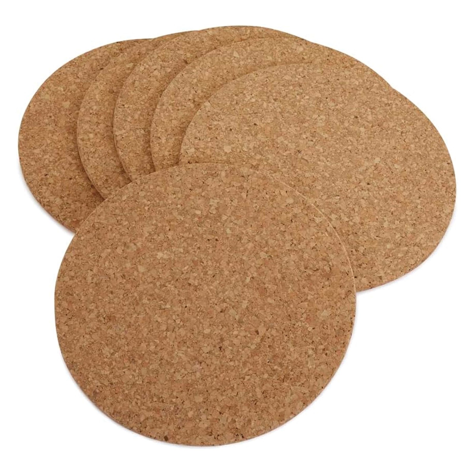 Apollo Cork Place Mats Set of 6 Round, Multi-Coloured 22cm