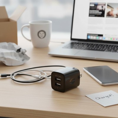Dual-Port Fast Charging USB Wall Plug for Multiple Devices