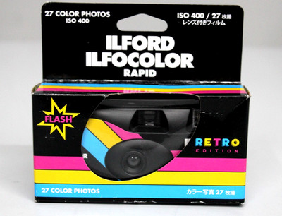 Ilford Ilfocolor Rapid Retro schwarz 27 Aufnahmen Kompakt Filmformat-Typ 400 NEU