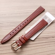 Hirsch Osiris Brown Water Resistant Leather 13mm Watch Strap Gold Buckle