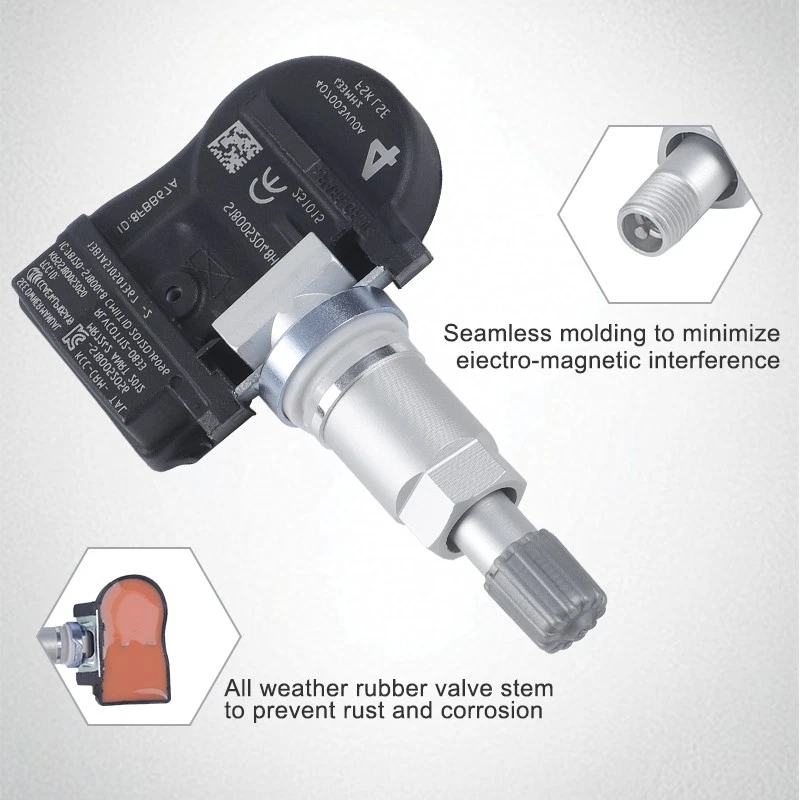 4X TPMS Pre-Coded Tire Pressure Sensor for Nissan Qashqai mk2 J11 2014-2017 - Image 4 of 4