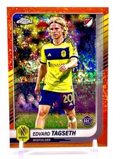 Edvard Tagseth 2025 Topps Chrome MLS Orange Mini Diamonds RC #/25 Nashville