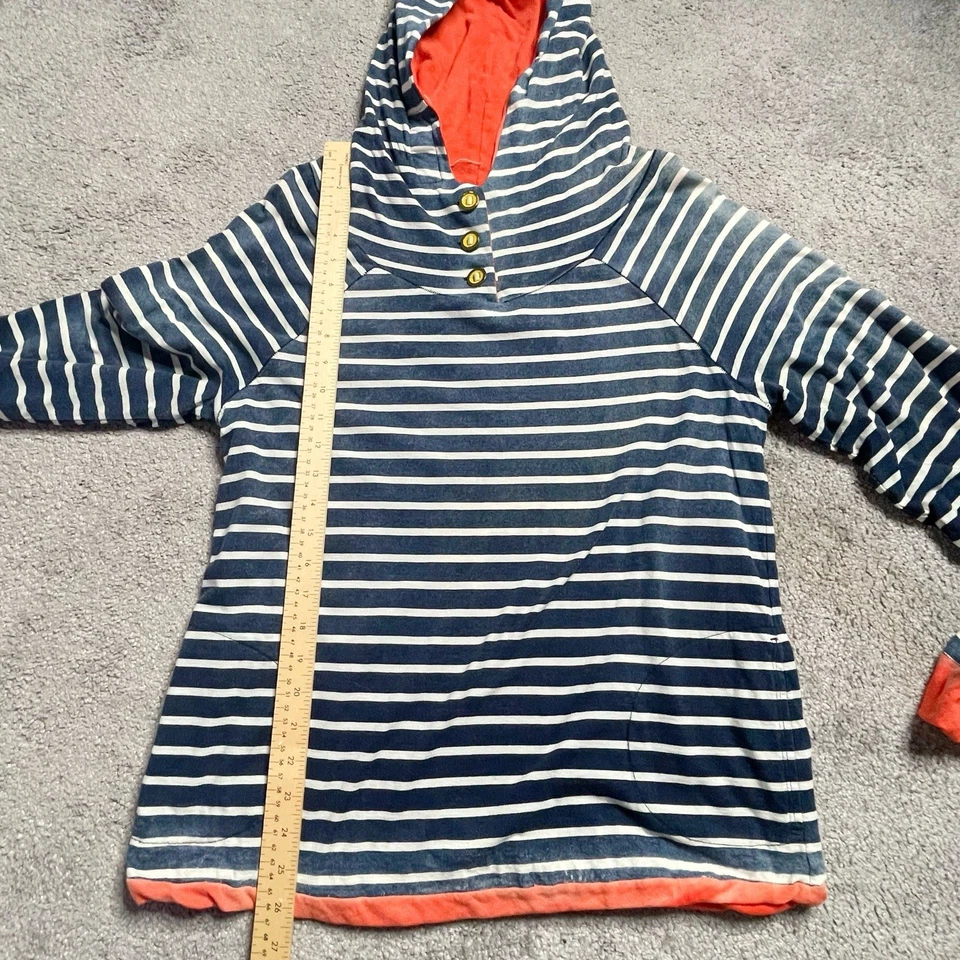 Sudadera con Capucha Free People We The Free Coastal Rayas Azul 100% Algodón Pequeña Foto 3 de 4