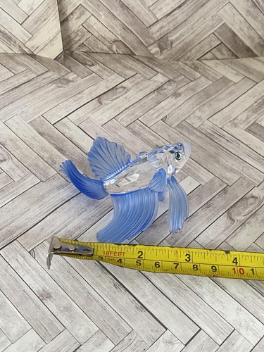Swarovski Crystal Betta Fish Figurine Blue Fins Art Glass Decoration Collectible - Picture 8 of 9