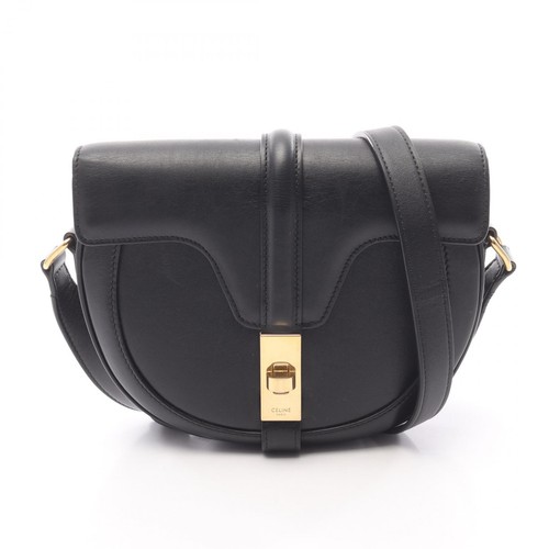 CELINE Small Besace 16 Shoulder Crossbody Bag 188013 leather Black GHW Used