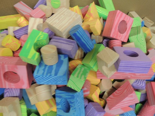 Menge (332) Verdes Toys weiche & sichere Holz Schaumstoff Bausteine sortiert Posten - Bild 4 von 10