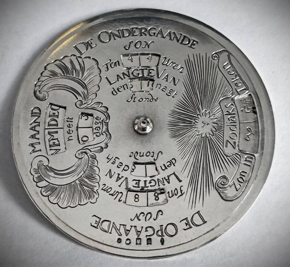 Vintage Dutch Continental Silver Circular Perpetual Calendar Koninklijke Begeer — 第 3/4 张图片