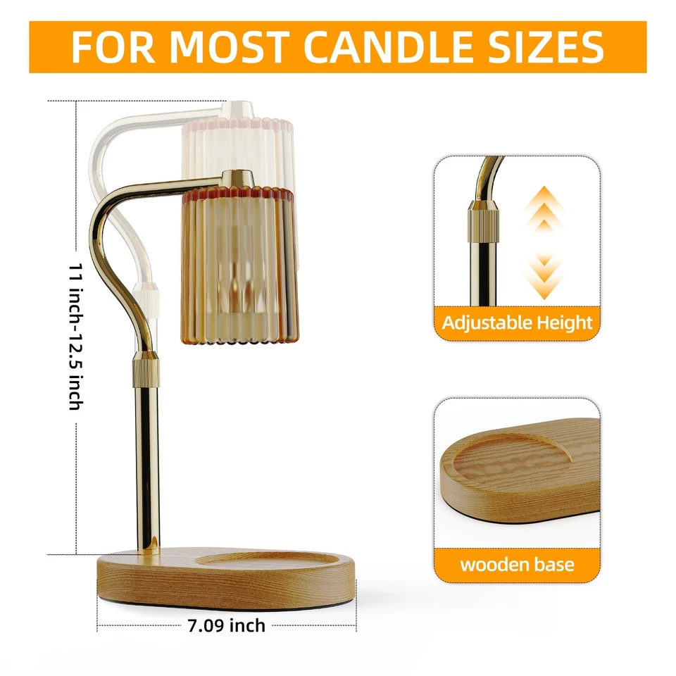 timer-functioned wax melting lamp, adjustable height, dimmable light，dual bulbs - Image 4 of 4