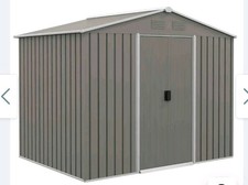 Outsunny 8x6ft Garden Storage Shed - Light Grey