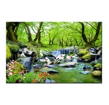 Nature Forest Waterfalls Landscape Home Decor Wall Art Poster Print Painting 05