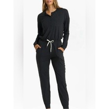 Vuori Lux Henley Heather Black Jumpsuit Size Medium