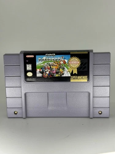 Nintendo Super Mario Kart SNES Video Game See Photos