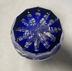 Bohemian Cobalt Blue Vases Cut to Clear — photo 4