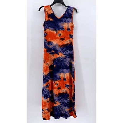 blue and orange tie dye dress Maija Blue And Orange Autumn Chic Night Out Elegant Tie-Dye Print Backless  Fitted Long Dress,2026 Spring & Summer Vintage Urban Social Vacation Party  Outfit
