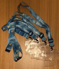 Disney Vacation Club Lanyards with Key Card Holders Set of 4 Blue Snacks Member