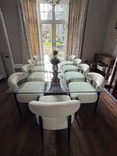 Kestaport Large Glass Table and 10 Chairs