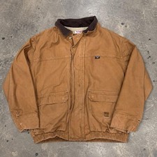 Bulwark FR Extreme Duck Canvas Work Jacket Brown Corduroy Collar Men  s XL USA