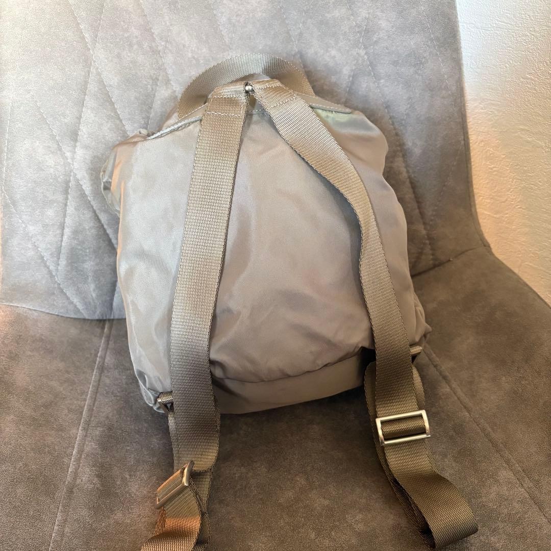 PRADA nylon mini backpack khaki triangular logo n… - image 3