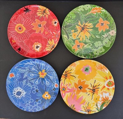 Hobby Lobby Set of 4 Floral Melamine Salad Dessert Plates,  8.5''  BRAND NEW