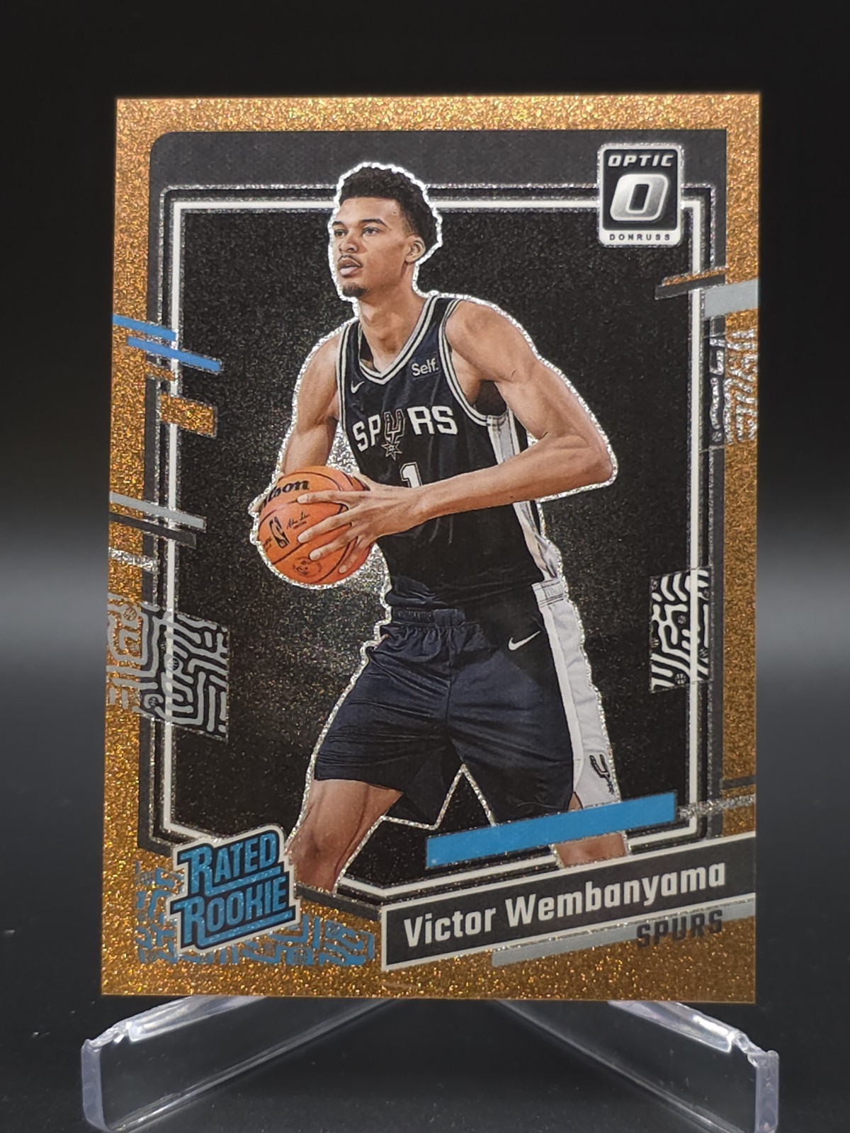 2023-24 Donruss Optic VICTOR WEMBANYAMA RC COPPER GLITTER #'d /99 Spurs #225