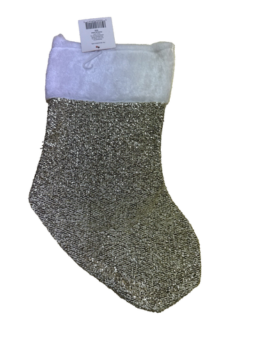 Holiday Style 15" Weihnachtsstrumpf Gold Lametta Glitzer - Bild 2 von 4