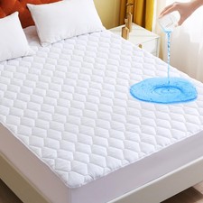 Waterproof Mattress Protector, Noiseless King Size Mattress Pad Cover with 6-...