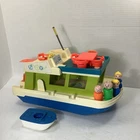1972 Vintage FISHER PRICE LITTLE PEOPLE HAPPY HOUSEBOAT #985 Boat