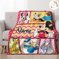 Personalized Disney Mickey And Friends Blanket Gift For Friends, Kids V2