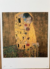 Ltd edition Death NYC print Gustav Klimt’s The Kiss with spray can 