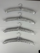 Lot Of 4 EUC Satin Padded Hangers Light Gray