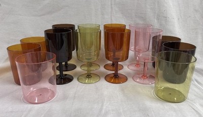 Sunnylife Poolside Wine Glass Cup Lot of 14 Rio Sun Multicolor Outdoor