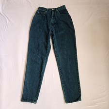 L.A. Blues Vintage Jeans Tapered Green Dyed 100 Cotton 90s 80s Mom Waist 26 in