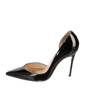 CHRISTIAN LOUBOUTIN Black Iriza 100 Patent Pumps Size 9.5 IT 39.5 Good Cond Box