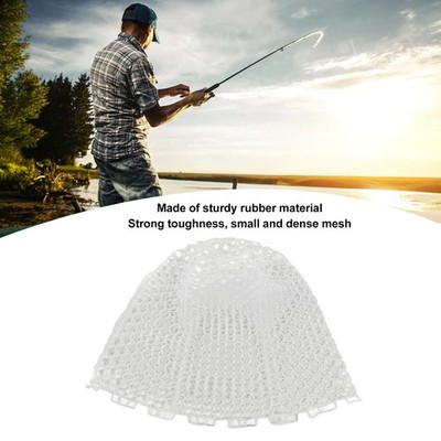 Fishing Landing Net Replacement Transparent White Collapsible Rubber 55cm Fi SET