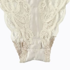 Vtg Wonder Maid Ivory Lace Teddy Lingerie Cami XXS Hi-Cut Coquette Bridal USA