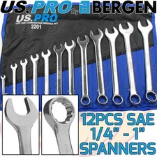 US PRO SAE / AF Imperial Combination Spanner Combi Wrench Set 1/4" - 1" 12pcs