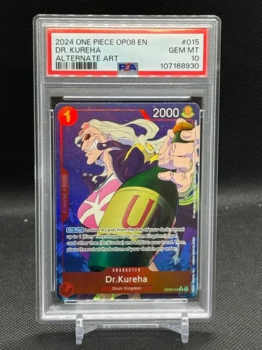 Dr.Kureha Parallel OP08-015 PSA 10 GEM MT One Piece TCG English