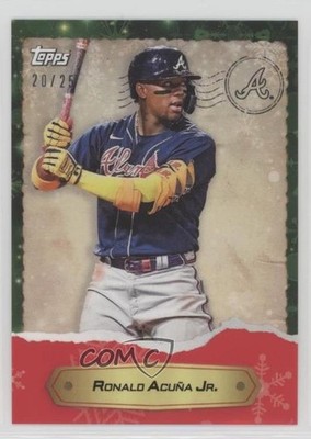 2022 Topps MLB Holiday Countdown Collection Green 20/25 Ronald Acuna Jr #6 19fe