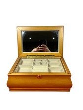 Mele & Co Oriental Rose “Meagan” Wooden Jewellery Box Floral Inlay 12 x 8 Inches