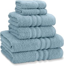 Image of Catherine Lansfield Zero Twist Cotton 6 Piece Towel Bale Set Blue