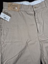 Mens 32 Casuals Roundtree  Yorke Relaxed Fit Chino Shorts With Tags Khaki