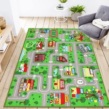 Kids City Life Playmat Rug 5.2'x3'3" Hot Wheels Car Play Area Educational