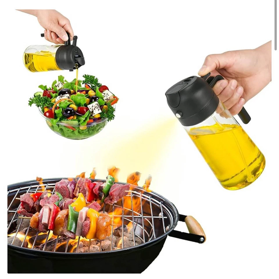 EnthuLove Ölsprüher für Speiseöl 470ml Ölsprühflasche, Olivenöl Spray, Ölspray